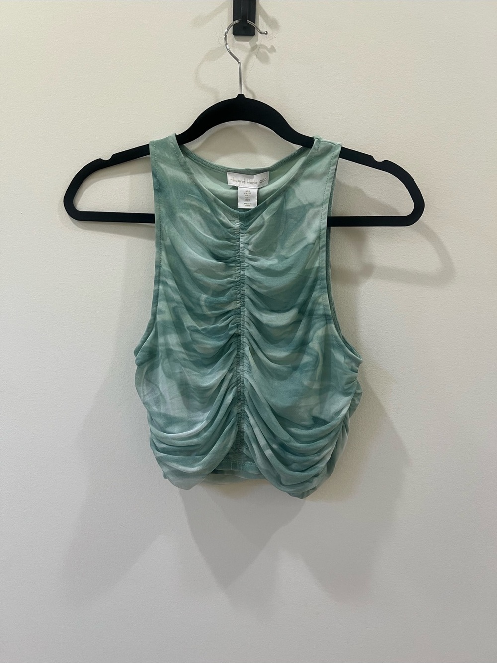 House of Harlow 1960 Mint Green Ruched Racerback Tank